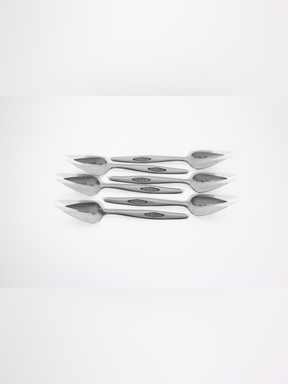 1960’s Vintage Stainless Steel Ice Cream Forks Set of Six Spork, Dessert Buffet